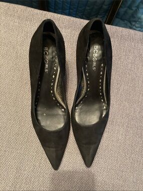 BCBGirls Black Pointed Toe Suede Pumps
